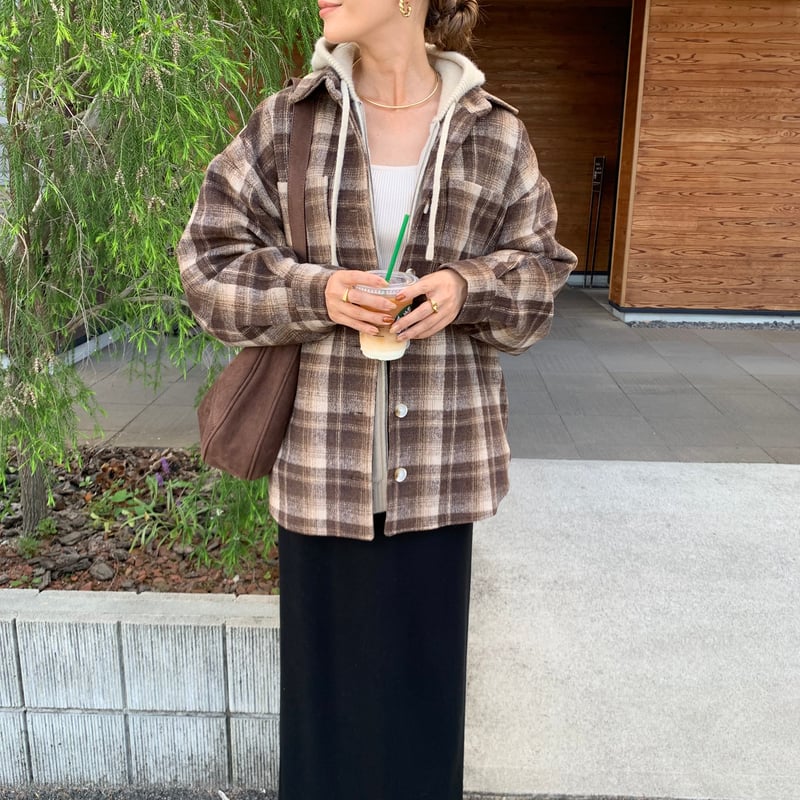 BLATE チェックコート　2025 AW ブラウン　チェック ブラウンチェックミドルコート | BLATE