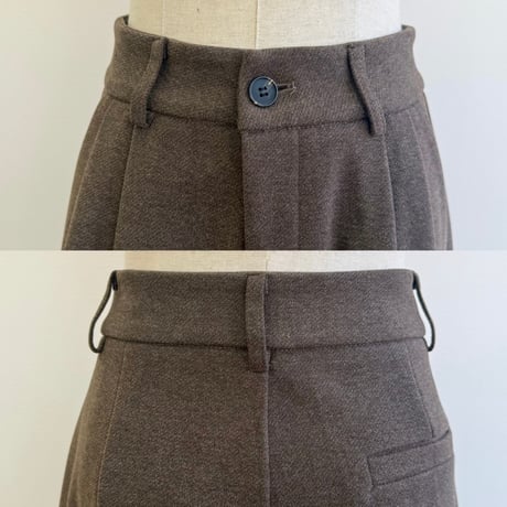 ソフト裏起毛タックワイドパンツ