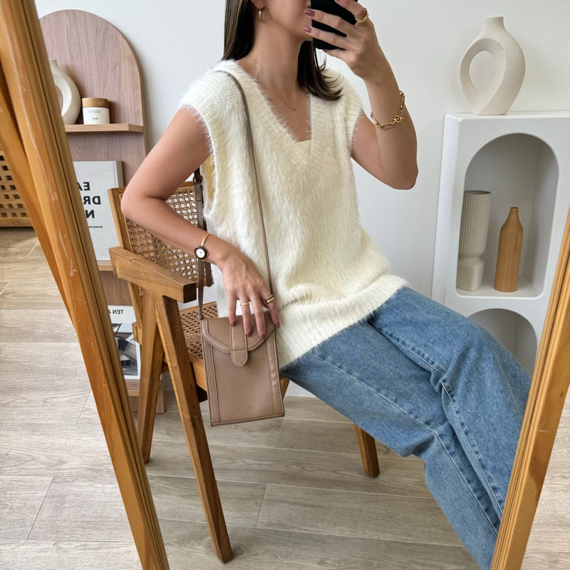 シャギーニットベスト　ブラック　ガリャルダガランテ　ベスト GALLARDAGALANTE｜シャギーニットベスト | Rakuten Fashion(楽天