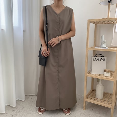 2WAYバックボタンロングワンピース