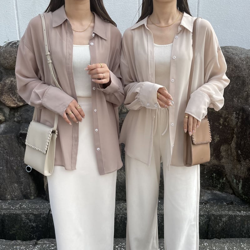 blate ニュアンスシンプルシアーシャツ　新品未使用 美品 BLATE デザインシンプルニュアンスシアーシャツ｜Yahoo