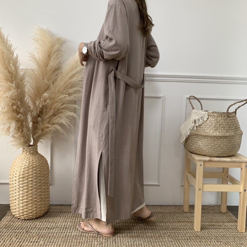 かぐれ　リネンロングガウン　ベージュ　新品未使用タグ付き かぐれ リネンロングガウン アーバンリサーチ - メルカリ