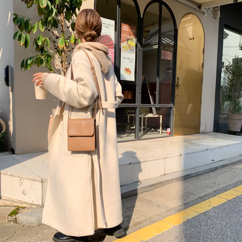 リバータッチウールダブルロングガウンコート | BLATE リバータッチウールダブルロングガウンコート | BLATE