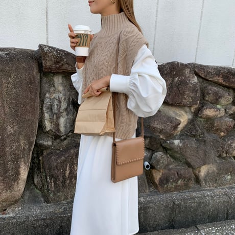 2wayボリュームスリーブドローコードとろみシャツワンピース