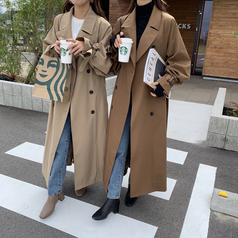 上質バックデザインスタンドカラーロングトレンチコート | BLATE 上質バックデザインスタンドカラーロングトレンチコート | BLATE