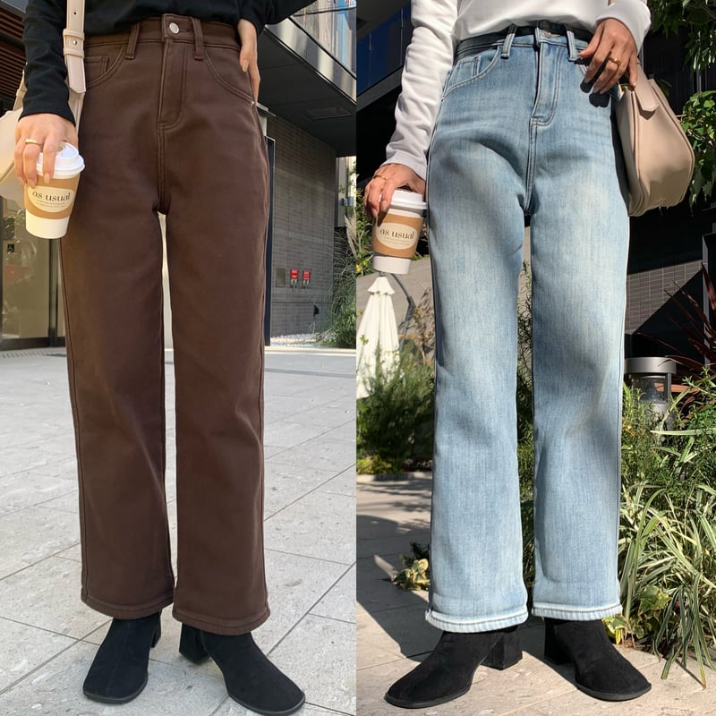 最高ストレッチ裏起毛美脚テーパードデニム | BLATE