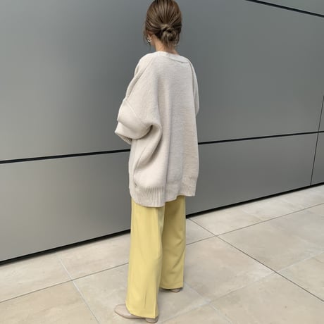 センタープレスストレートワイドパンツ