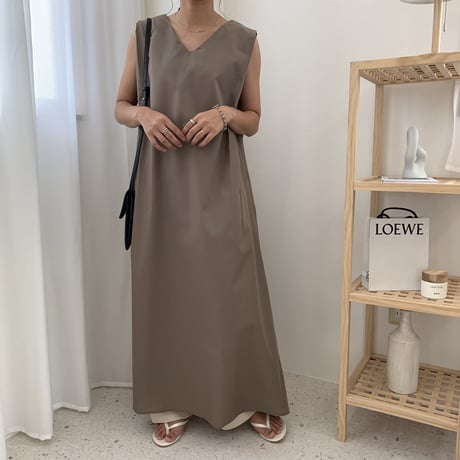 2WAYバックボタンロングワンピース