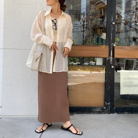 シンプル美ラインニットタイトスカート 新色