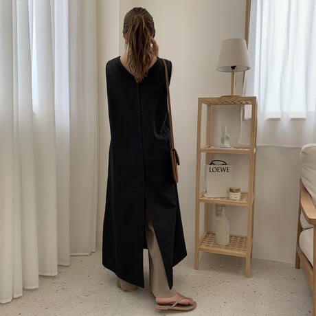 2WAYバックボタンロングワンピース