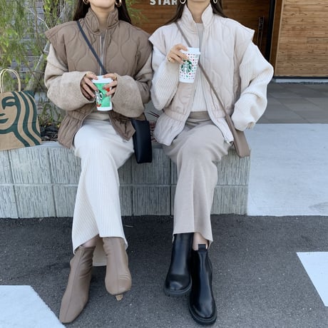 ニュアンス中綿ショートベスト