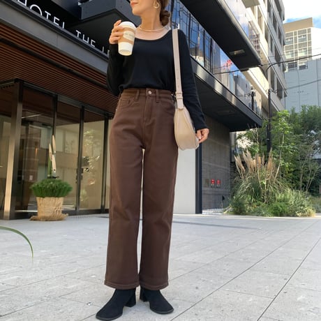 最高ストレッチ裏起毛美脚テーパードデニム