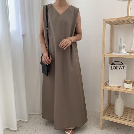 2WAYバックボタンロングワンピース