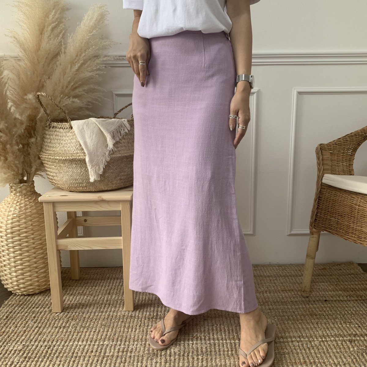 ブラミンク コットンリネンポリウレタンラミネートタイトスカート ブラミンク コットンリネンポリウレタンラミネートタイトスカート