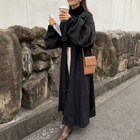 ステンカラーボリュームスリーブコート
