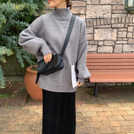 2wayもちもちボリュームハイネックニット