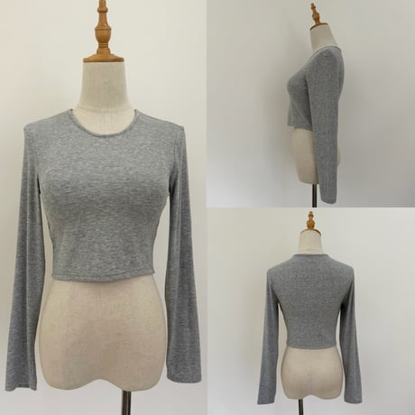 ブラカップ付きショート丈リラックスリブロンTee