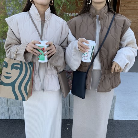 ニュアンス中綿ショートベスト