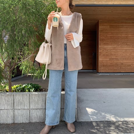 美脚・ウエストゴムストレッチストレートデニム