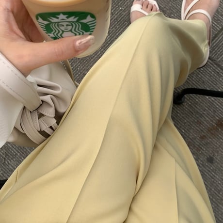 センタープレスカラータックパンツ