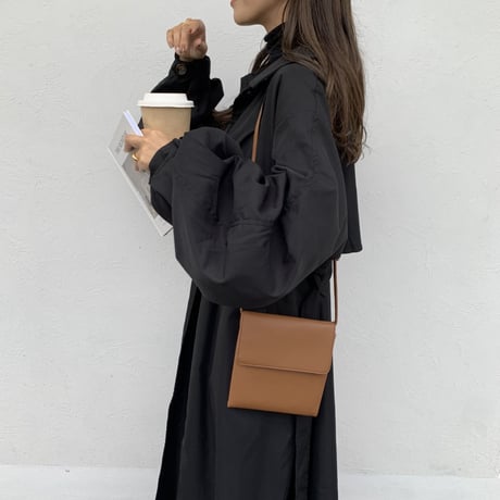 ステンカラーボリュームスリーブコート