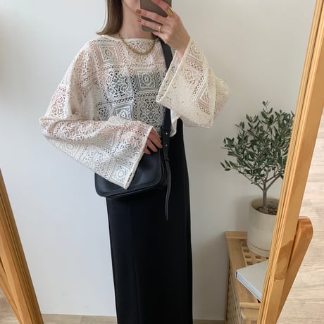 袖ルーズ2wayレースTOPS