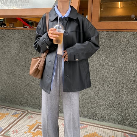 上質フェイクレザージャケット