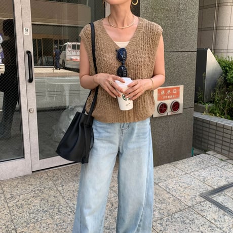 ブークレーショートニットベスト