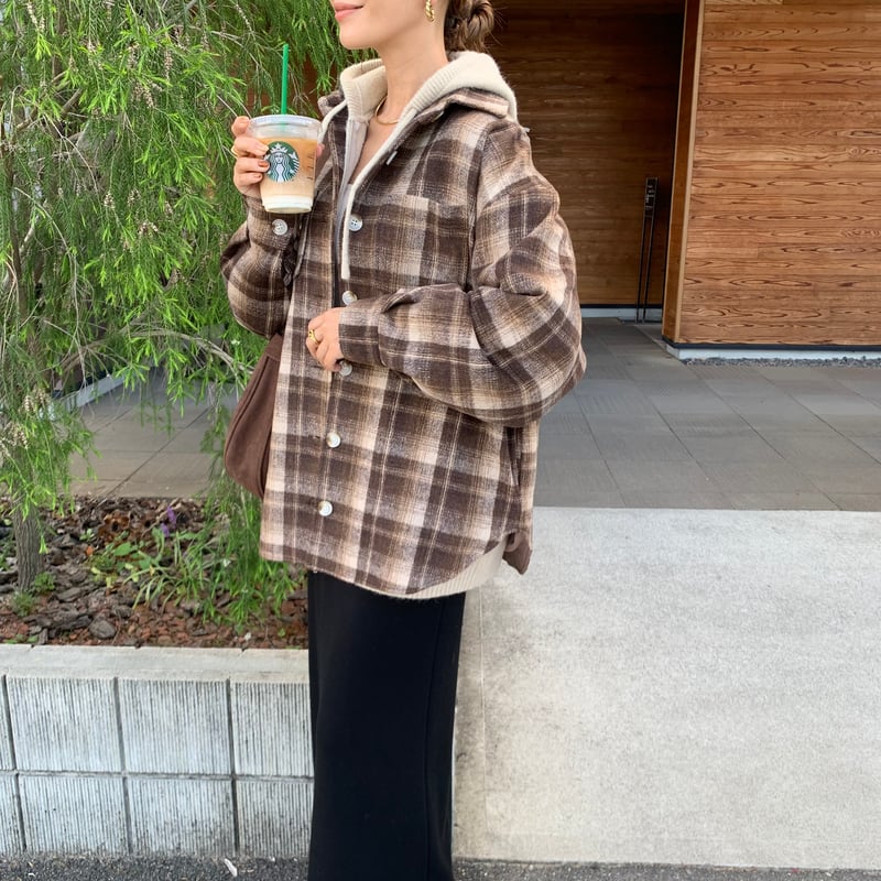 BLATE チェックコート　2025 AW ブラウン　チェック ブラウンチェックミドルコート | BLATE