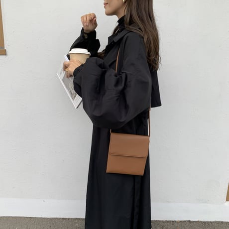 ステンカラーボリュームスリーブコート