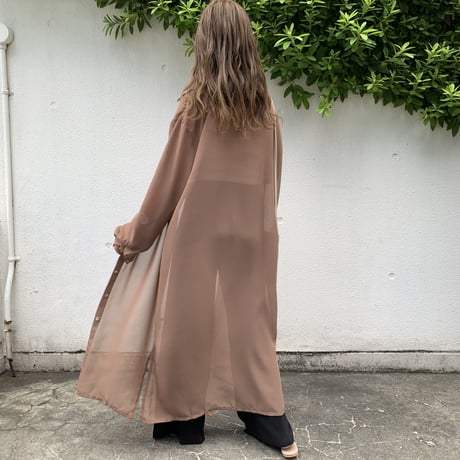 シンプルロングシアーシャツ