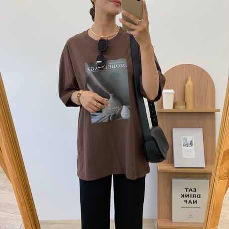 ニュアンスコットンフォトTシャツ