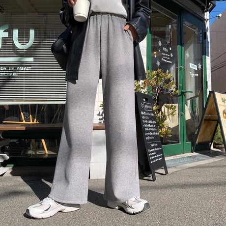 温か裏起毛ニュアンスワイドパンツ