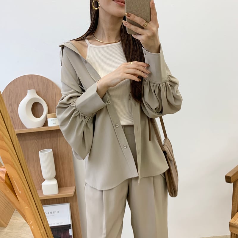 AUBREY プレートデザインタンクトップ+アシメベルトデザインロンパース AUBREY プレートデザインタンクトップ+アシメベルトデザイン