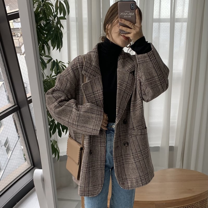 BLATE チェック柄ダブルジャケットコート 未使用 即完売 人気 blateチェック柄ダブルジャケットコート