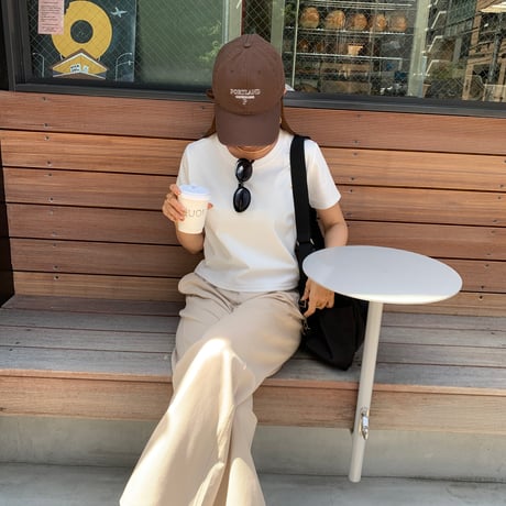 コンパクト細見え無地Tee