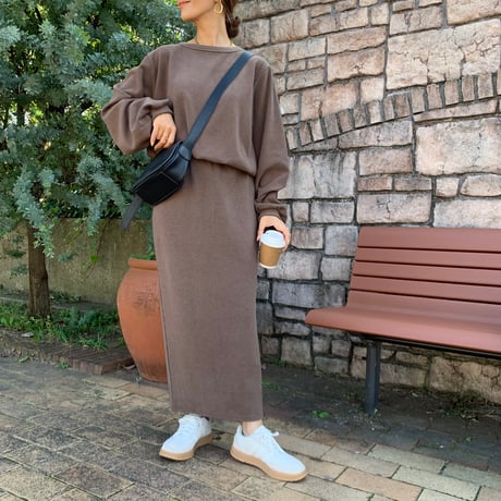即納・上質ニュアンス起毛リブタイトスカート