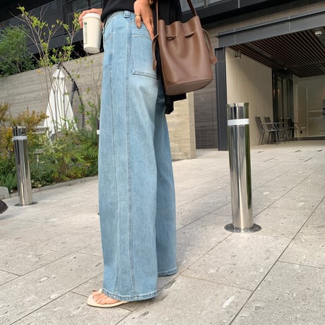 柔らかストレッチ美脚ワイドデニム