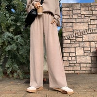 上質ニュアンス起毛リブワイドパンツ
