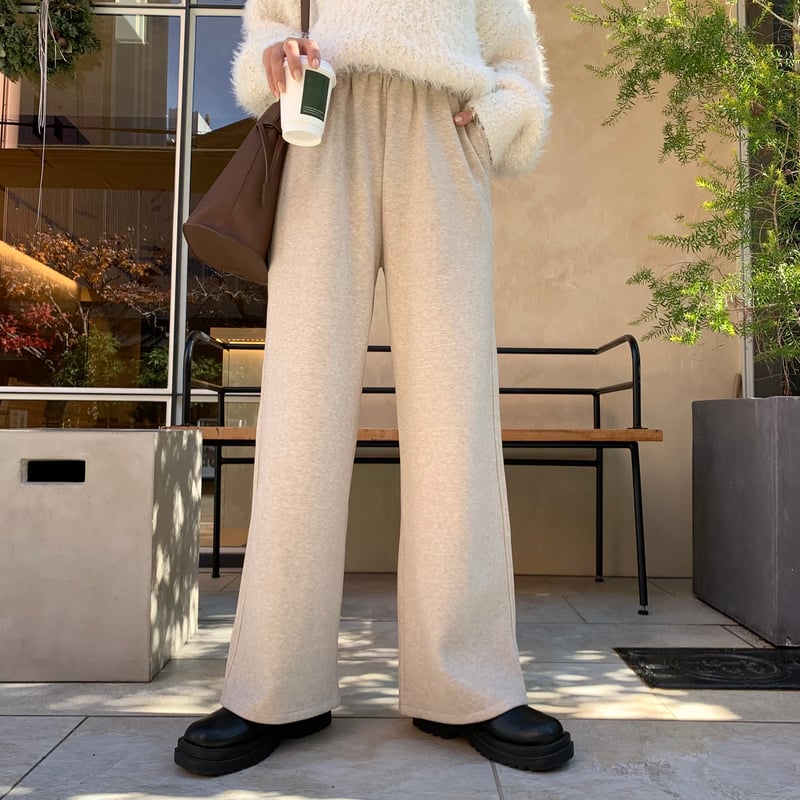 温か裏起毛ニュアンスワイドパンツ | BLATE