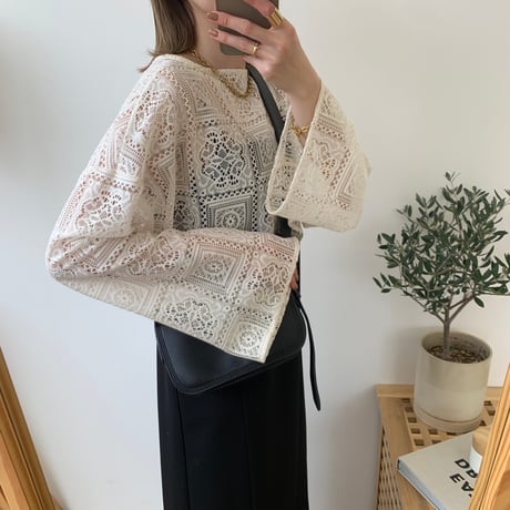 袖ルーズ2wayレースTOPS