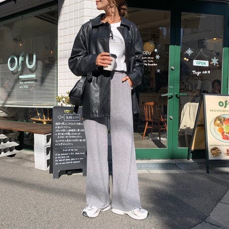 温か裏起毛ニュアンスワイドパンツ