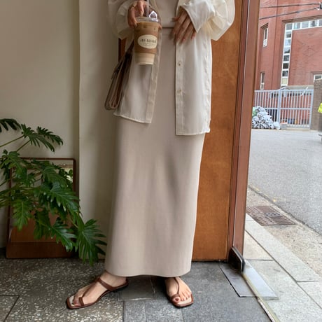 シンプル美ラインニットタイトスカート 新色