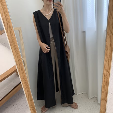 2WAYバックボタンロングワンピース