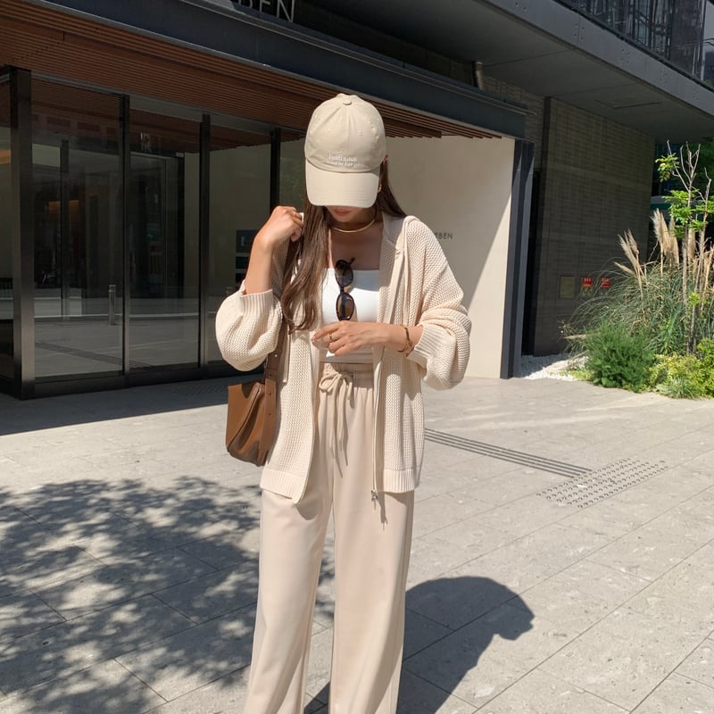 極美品✨ルネ パールメッシュニットパーカー ダブルジップ パフスリーブ ネイビー ダブルジップメッシュニットパーカー | BLATE