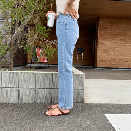 ウエストゴムテーパードデニム