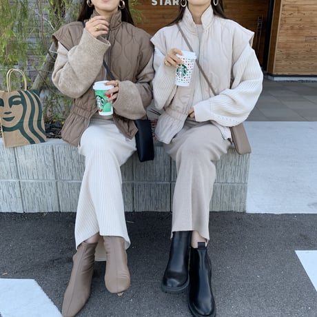 ニュアンス中綿ショートベスト