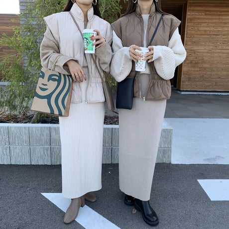 ニュアンス中綿ショートベスト