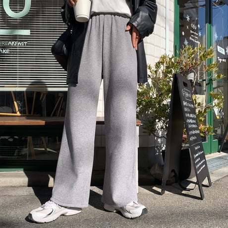温か裏起毛ニュアンスワイドパンツ