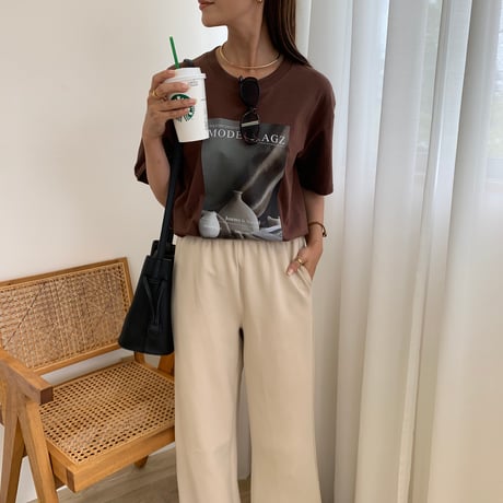 ニュアンスコットンフォトTシャツ